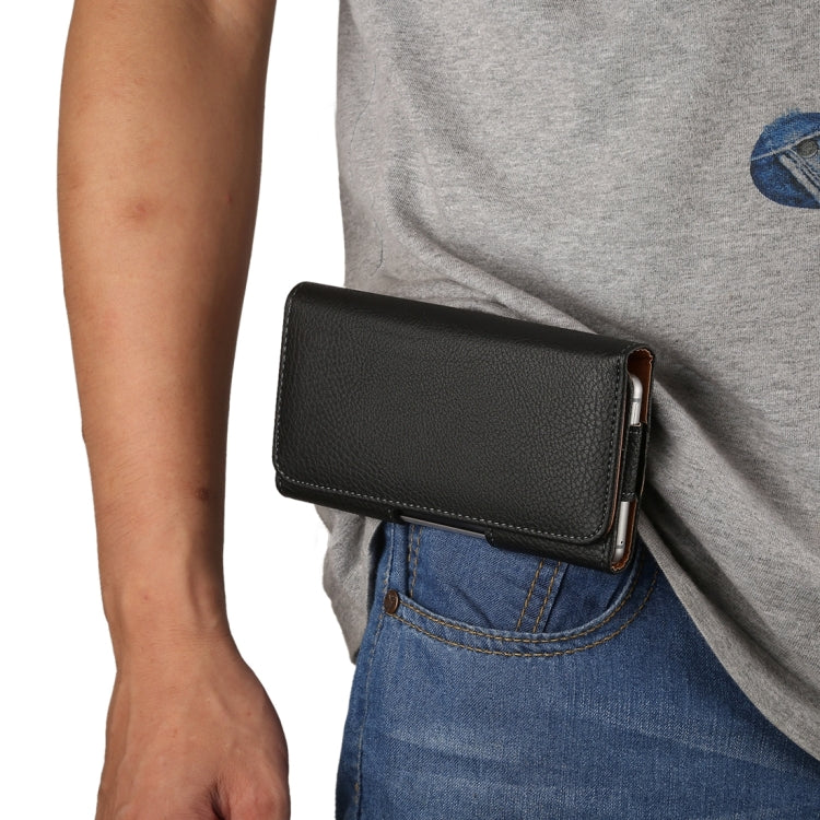 Custodia pelle marsupio 5,7" nera per smartphone