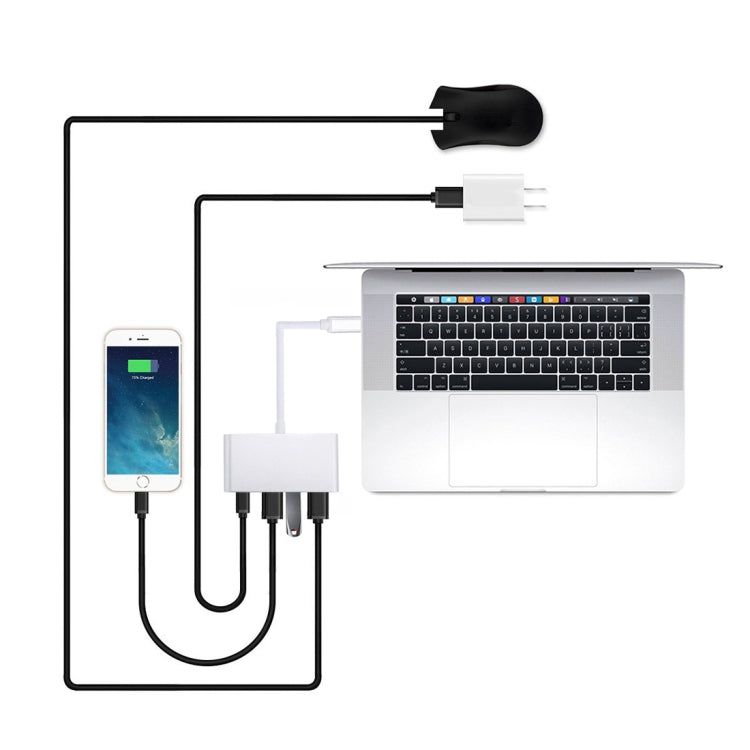 Hub USB-C 4 in 1 con 3 porte USB 3.0 e Type-C