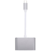 Adattatore splitter hub 2 in 1 VGA e HDMI femmina a USB-C/Type-C maschio, VGA+HDMI