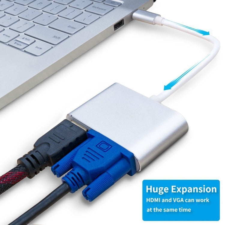 Adattatore USB-C a VGA e HDMI femmina 2 in 1