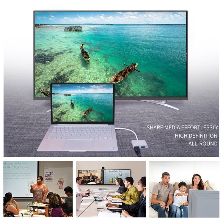 Adattatore USB-C a VGA e HDMI femmina 2 in 1