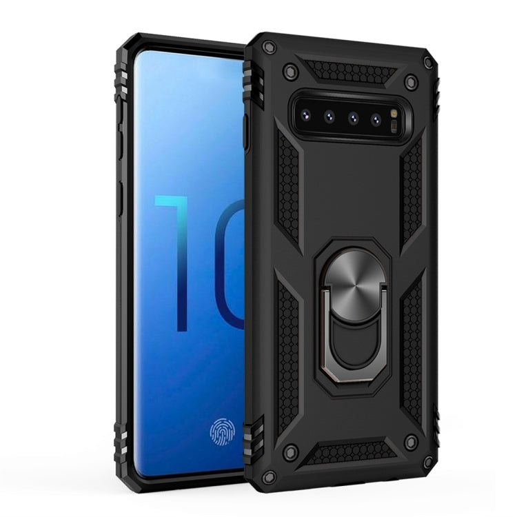 Custodia antiurto TPU+PC per Samsung Galaxy S10 con supporto rota