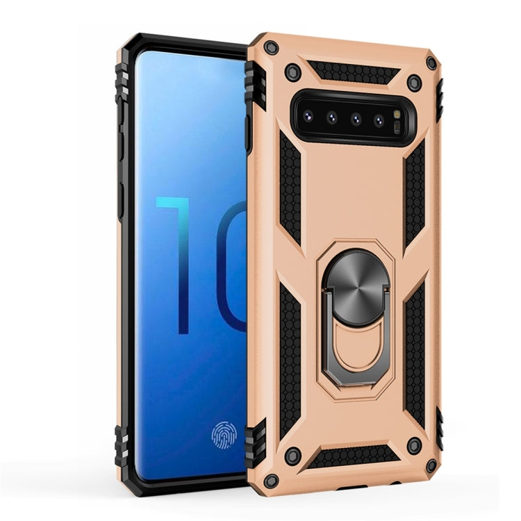 Custodia antiurto TPU+PC per Samsung Galaxy S10 con supporto rota
