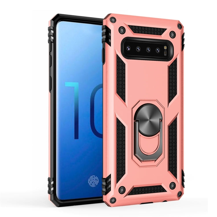 Custodia antiurto TPU+PC per Samsung Galaxy S10 con supporto rota