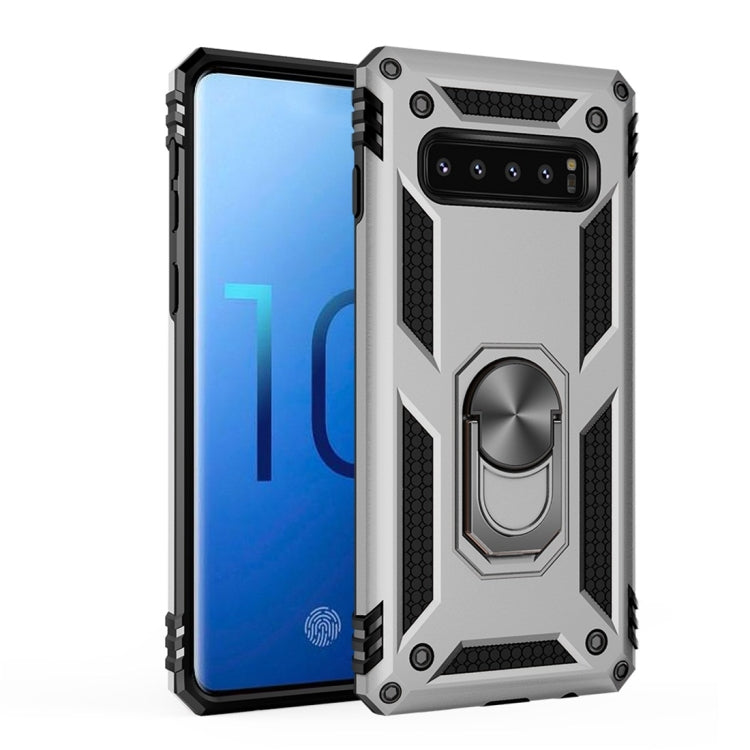 Custodia antiurto TPU+PC per Samsung Galaxy S10 con supporto rota