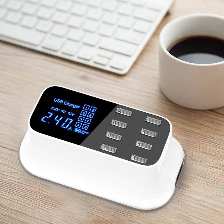 YC-CDA19A Dock di ricarica rapida con display digitale intelligente multifunzione USB a 8 porte da 40 W, presa UK