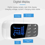YC-CDA19A Dock di ricarica rapida con display digitale intelligente multifunzione USB a 8 porte da 40 W, presa UK