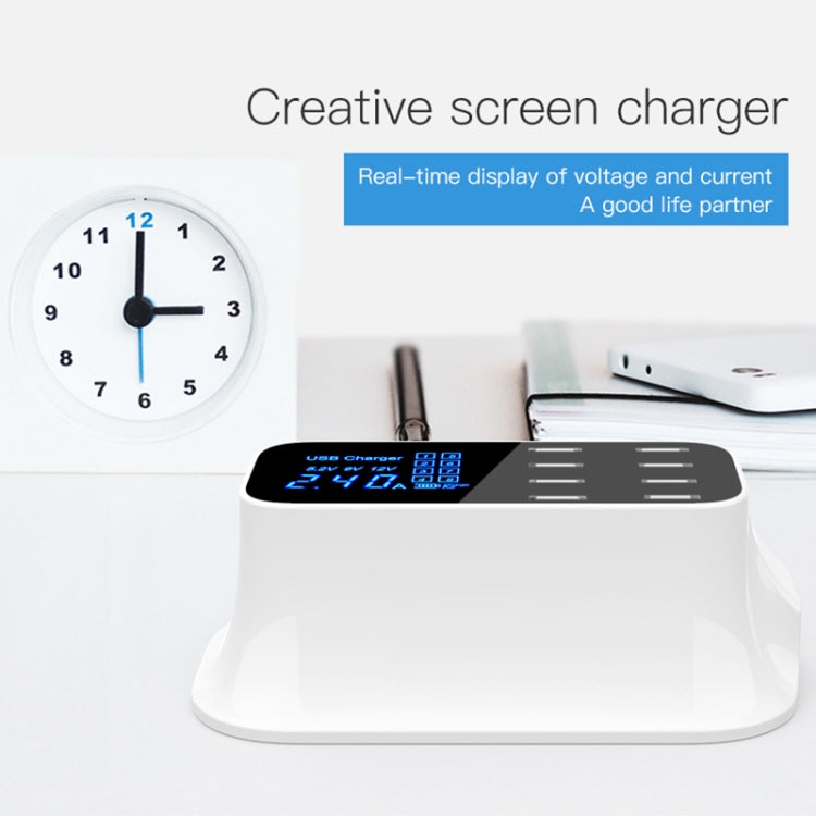 YC-CDA19A Dock di ricarica rapida con display digitale intelligente multifunzione USB a 8 porte da 40 W, presa UK