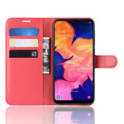 Custodia portafoglio in pelle Litchi per Galaxy A10