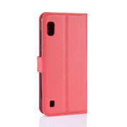 Custodia portafoglio in pelle Litchi per Galaxy A10