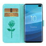 Custodia portafoglio in pelle PU rosa per Galaxy S10 Plus
