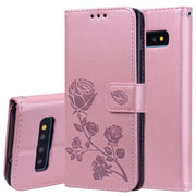Custodia portafoglio in pelle PU rosa per Galaxy S10