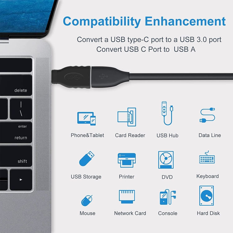 Adattatore OTG USB-C maschio a USB 3.0 femmina