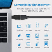 Adattatore convertitore OTG da USB-C/Tipo-C maschio a USB 3.0 femmina