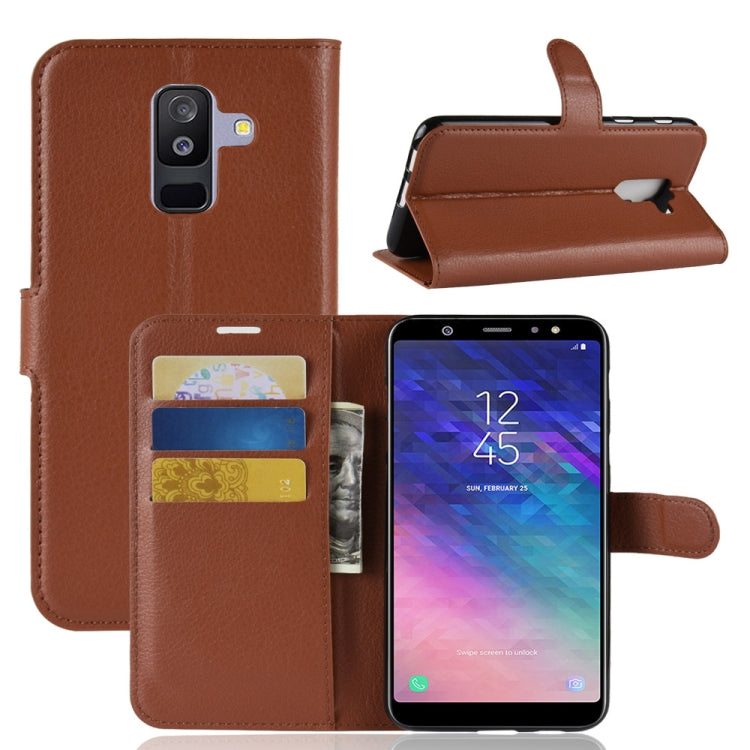 Custodia portafoglio in pelle per Galaxy A6+ 2018