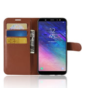 Custodia portafoglio in pelle per Galaxy A6+ 2018