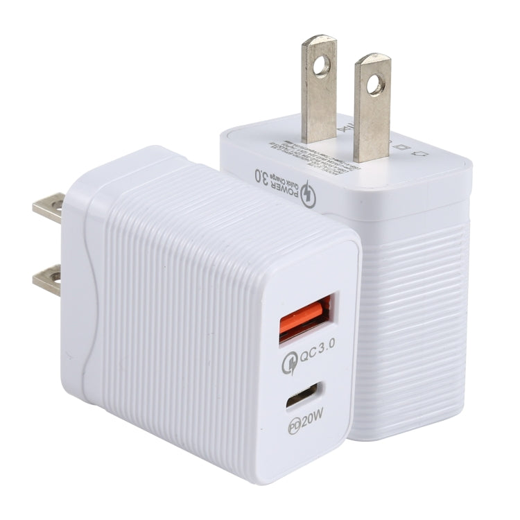 Caricatore rapido USB-C PD 20W QC 3.0 presa USA