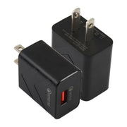 Caricabatterie da viaggio rapido USB a porta singola LZ-715 18 W QC3.0, presa americana, US Plug