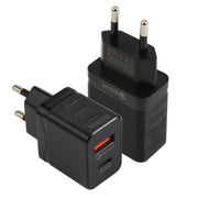 Caricatore rapido da viaggio USB-C/Type-C LZ-728 QC 3.0 USB + PD 20W, presa europea, EU Plug