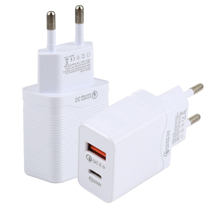 Caricatore rapido USB-C 20W QC 3.0 con presa europea
