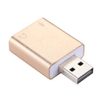 Guscio in alluminio Jack da 3,5 mm Scheda audio USB esterna HIFI Magic Voice Adattatore a 7.1 canali Unità gratuita per computer, desktop, altoparlanti, cuffie, microfono, Aluminum 7.1 Channel Gold