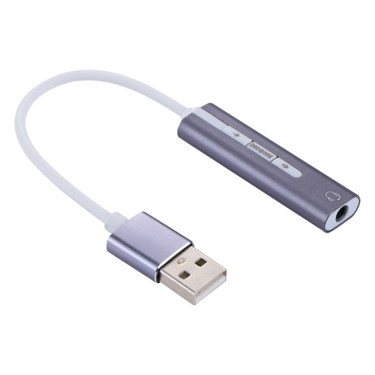Guscio in alluminio Jack da 3,5 mm Scheda audio USB esterna HIFI Magic Voice Adattatore a 7.1 canali Unità gratuita per computer, desktop, altoparlanti, cuffie, USB Port Grey, USB Port Silver, USB Port Black
