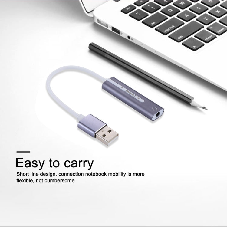 Guscio in alluminio Jack da 3,5 mm Scheda audio USB esterna HIFI Magic Voice Adattatore a 7.1 canali Unità gratuita per computer, desktop, altoparlanti, cuffie, USB Port Grey, USB Port Silver, USB Port Black