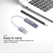Guscio in alluminio Jack da 3,5 mm Scheda audio USB esterna HIFI Magic Voice Adattatore a 7.1 canali Unità gratuita per computer, desktop, altoparlanti, cuffie, USB Port Grey, USB Port Silver, USB Port Black