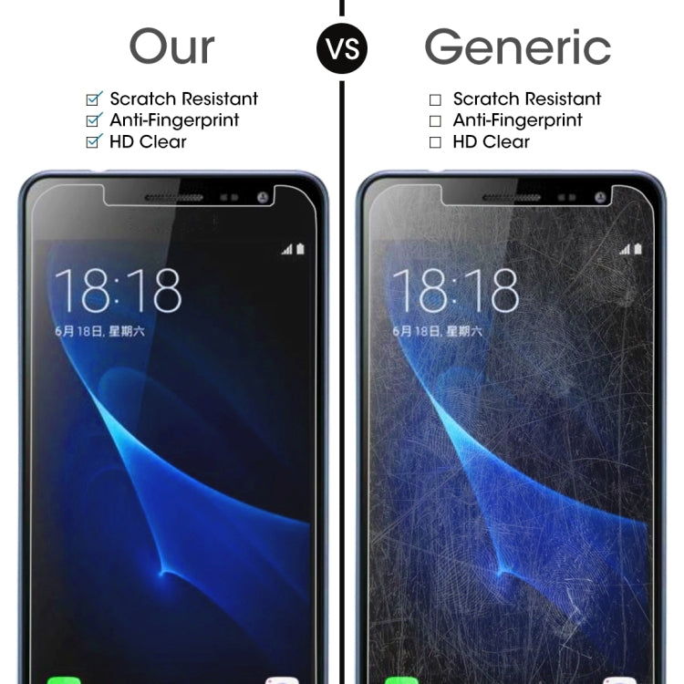 50 pezzi per Galaxy J3 (2017) (versione UE) 0,26 mm 9H Durezza superficiale 2,5D Pellicola per schermo in vetro temperato a schermo intero antideflagrante, For Galaxy J3 (2017) (EU Version) (50 PCS)