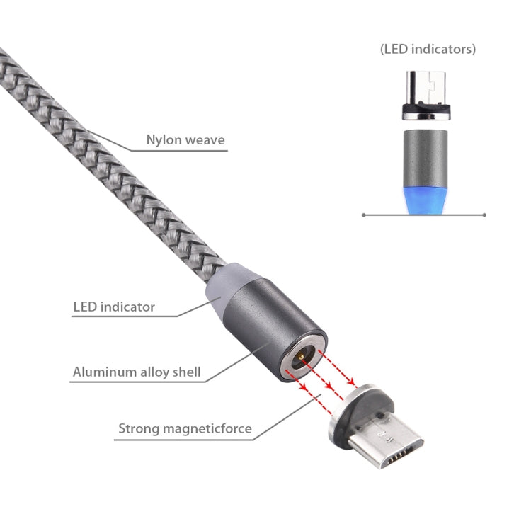 Cavo ricarica magnetico Micro USB 1 metro con LED