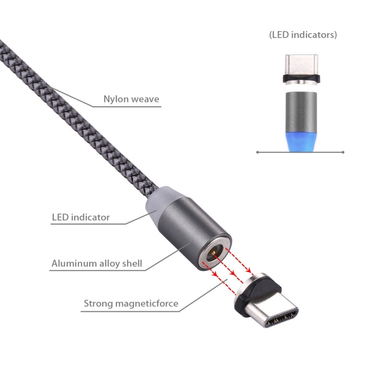Cavo ricarica magnetico USB-C a USB 2.0 1 m con LED
