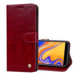 Custodia portafoglio in pelle per Galaxy J4+ con slot carte