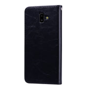 Custodia portafoglio in pelle per Galaxy J6+ con supporto