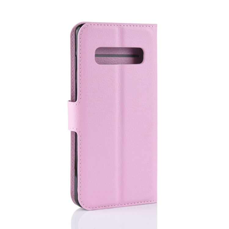 Custodia in pelle con chiusura orizzontale con texture Litchi per Galaxy S10, con portafoglio, supporto e slot per carte, For Galaxy S10, Galaxy S10