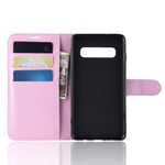 Custodia in pelle con chiusura orizzontale con texture Litchi per Galaxy S10, con portafoglio, supporto e slot per carte, For Galaxy S10, Galaxy S10