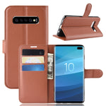 Custodia in pelle con chiusura orizzontale con texture Litchi per Galaxy S10, con portafoglio, supporto e slot per carte, For Galaxy S10, Galaxy S10