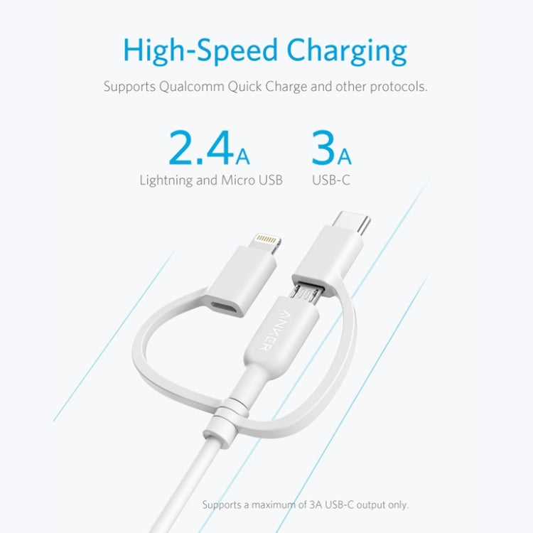 Cavo dati Anker 3 in 1 certificato MFI per smartphone