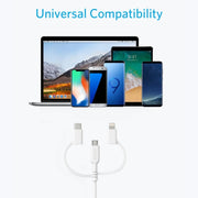 Cavo dati ANKER 3 in 1 MFI per iPhone e Android