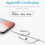 Cavo dati Anker 3 in 1 certificato MFI per smartphone