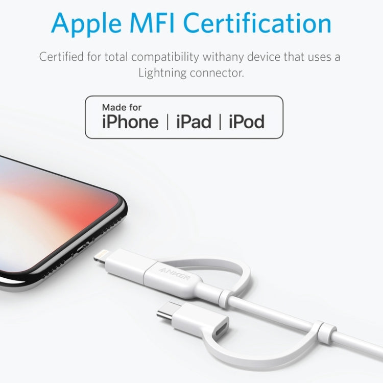 Cavo dati Anker 3 in 1 certificato MFI per smartphone