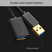 Ugreen Cavo di prolunga per trasmissione super veloce USB 3.0 da maschio a femmina da 1 m, Length: 1m