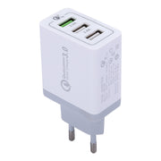 Caricatore da muro a ricarica rapida USB XHF30W 3 QC3.0, spina europea, EU Plug