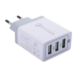 Caricatore da muro USB 3 porte 30W ricarica rapida