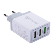Caricatore da muro a ricarica rapida USB XHF30W 3 QC3.0, spina europea, EU Plug