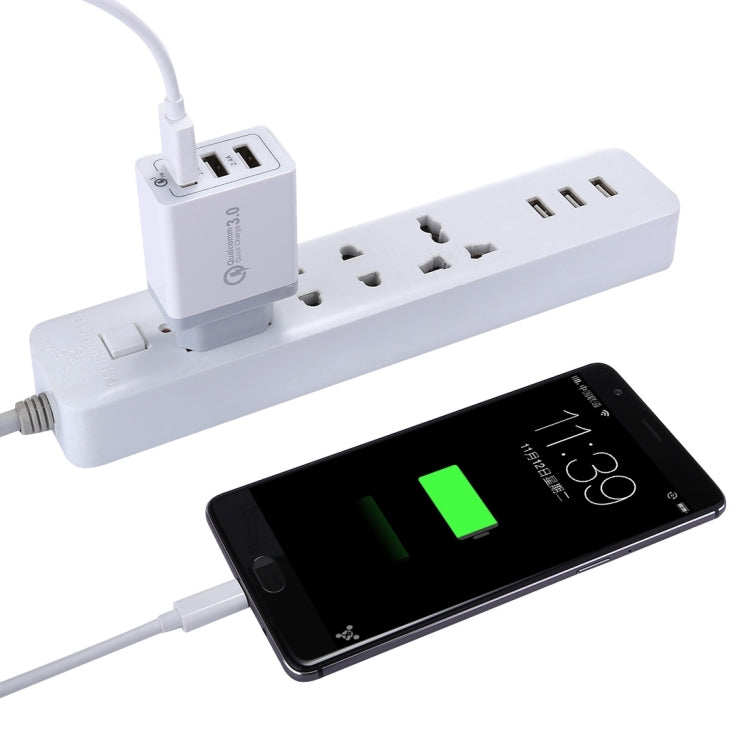 Caricatore da muro USB 3 porte 30W ricarica rapida