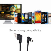 Cavo dati USB 2.0 da gomito a sinistra a gomito micro USB da 20 cm, Left to Right