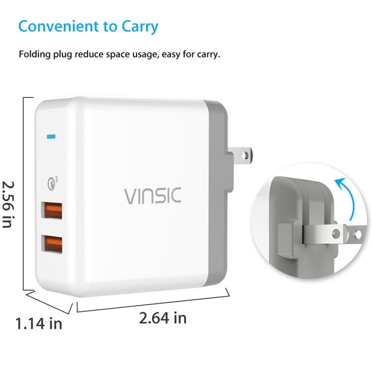 Caricabatterie doppio USB QC3.0 36W presa americana