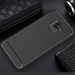 Custodia posteriore TPU fibra di carbonio per Galaxy A8 2018