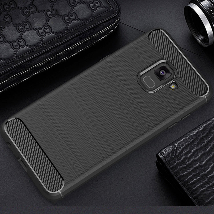 Custodia posteriore TPU fibra di carbonio per Galaxy A8 2018