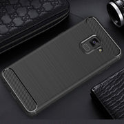 Custodia posteriore TPU fibra di carbonio per Galaxy A8 2018